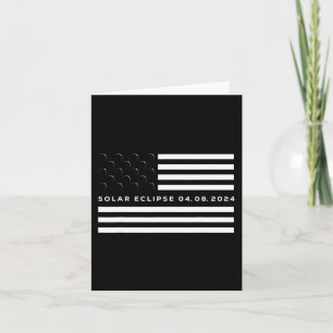 Cartão Total Solar Eclipse US American Flag 04.08.2024 to