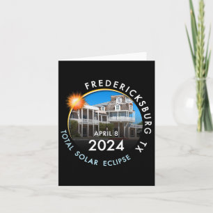 Cartão Totalidade do Eclipse Solar Fredericksburg T 2024