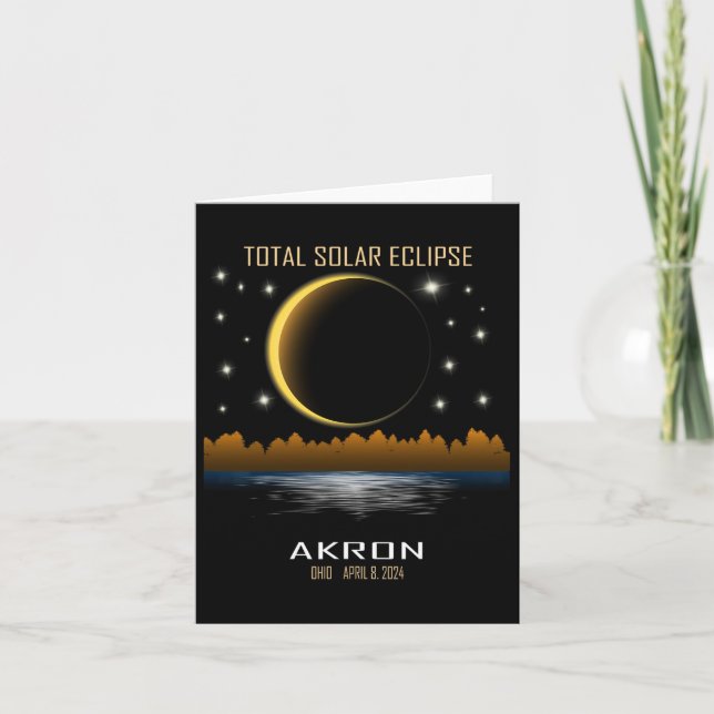 Cartão Totalidade do Eclipse Solar Total 2024 (Frente)