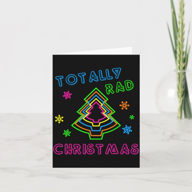 Cartão Totally Rad Christmas - 80s Retro Christmas  (Frente)