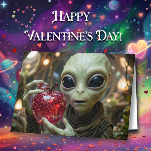 Cartão Totalmente seu da Maçã  Dia dos Namorados Alien Di