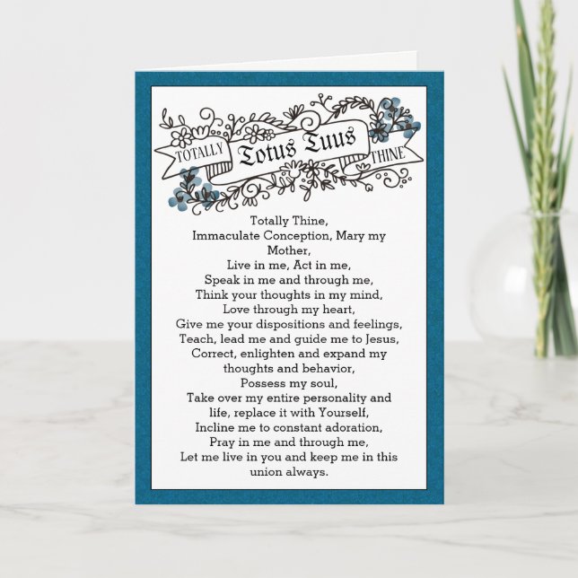 Cartão Totus Tuus Prayer Pope Rua João Paulo II (Frente)