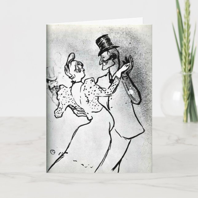 Cartão Toulouse-Lautrec: La Goulue e Valentin, Valsa (Frente)