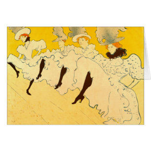 Cartão Toulouse Lautrec Yellow Dancing Girl Poster
