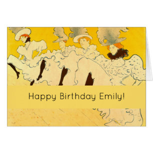 Cartão Toulouse Lautrec Yellow Dancing Girl Poster