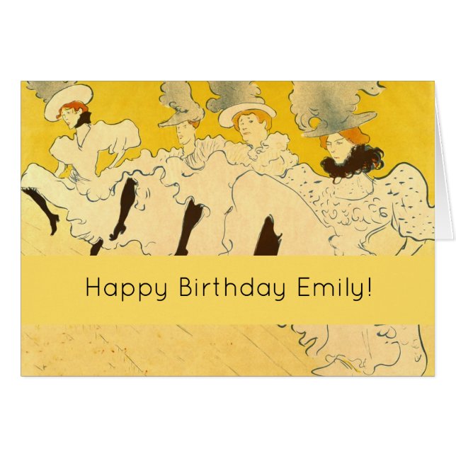 Cartão Toulouse Lautrec Yellow Dancing Girl Poster (Frente Horizontal)