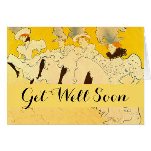 Cartão Toulouse Lautrec Yellow Dancing Girl Poster