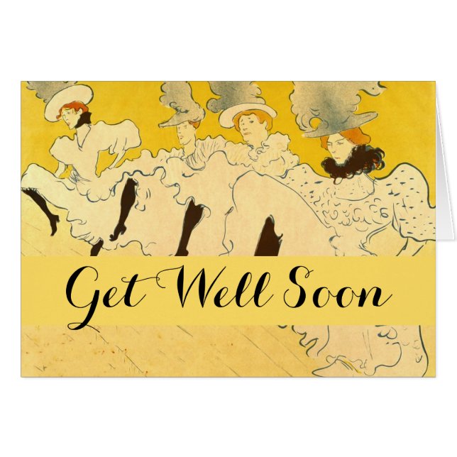 Cartão Toulouse Lautrec Yellow Dancing Girl Poster (Frente Horizontal)