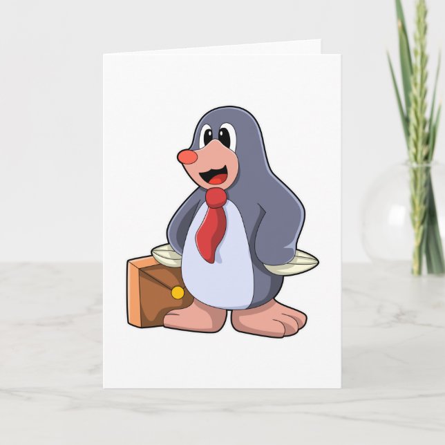 Cartão Toupeira como Empreendedora com Saco (Frente)