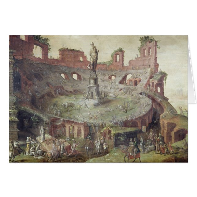 Cartão Tourada antiga, 1552 (Frente Horizontal)