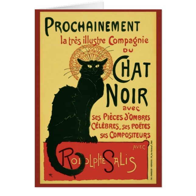 Cartão Tournée du Chat Noir, Theophile Steinlen (Frente)