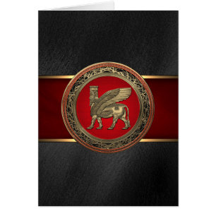 Cartão Touro Assírio - Dourado Lamaçu