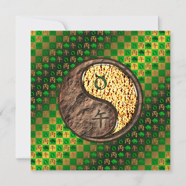 Cartão Touro & Cavalo de Fogo (Frente)