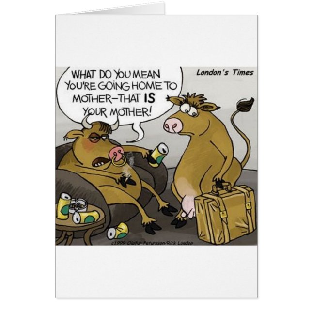 Cartão Touro de Vaca Divorce Cartoon Engraçado Presentes  (Frente)
