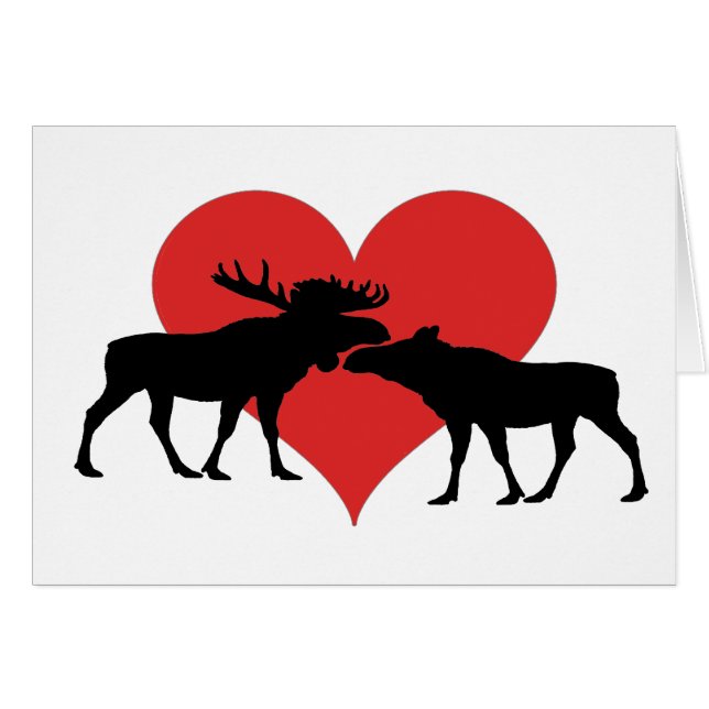 Cartão touro e vaca dos alces (Frente Horizontal)