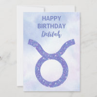 Touro Personalizado Roxo Sinal de Astronomia Fofo