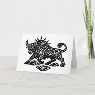 Cartão Touro Sigilo do Touro — Tatuagem Zodiacal Terrestr