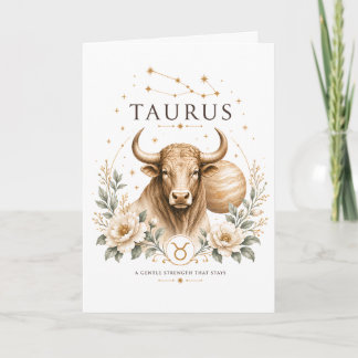 Cartão Touro Vintage Zodíaco Astrologia Signo do Horóscop