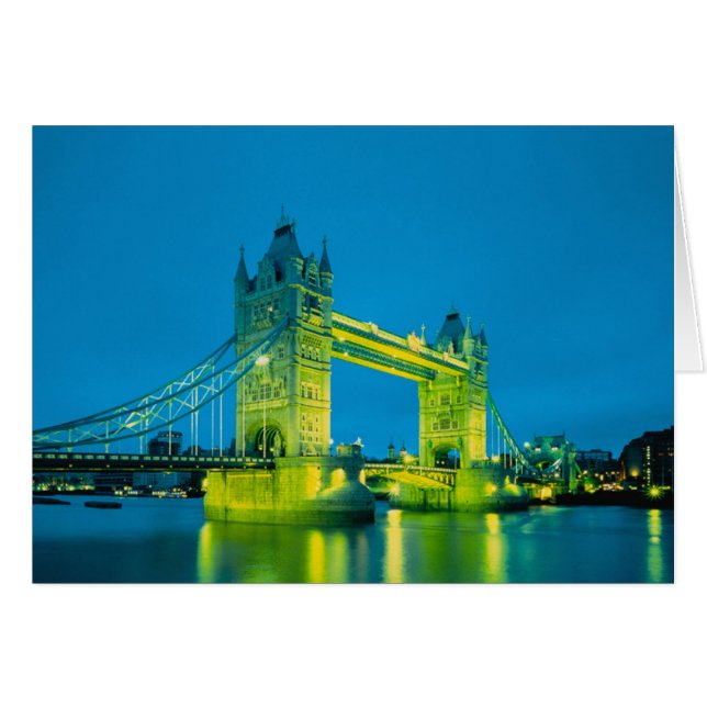 Cartão Tower Bridge, Londres, Inglaterra 3 (Frente Horizontal)