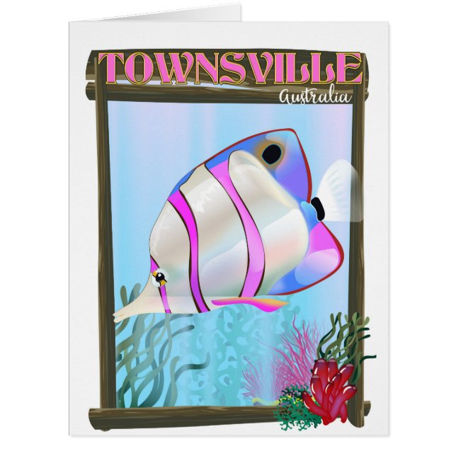 Cartão Townsville, Austrália - poster de viagens de peixe (Frente)