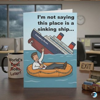 Cartão Toxic Workplace Escape Funny Quitting Job Congratu