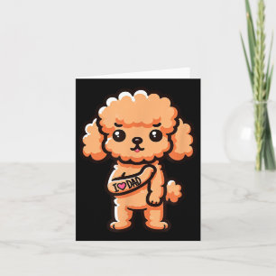Cartão Toy Poodle I Adoro Pai Engraçado Cachorro Tatuagem