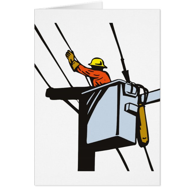 Cartão Trabalhador elétrico do eletricista do lineman do (Frente)