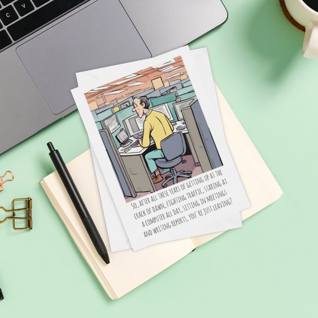 Cartão Trabalhador Masculino Aposentado Texto Personaliza (The perfect retirement card for co-workers, friends, parents, grandparents, or relatives. )