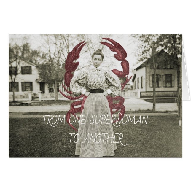 CARTÃO TRABALHADORA MOTIVADA FUNNY 1890 MULHER LOBSTER (Frente Horizontal)