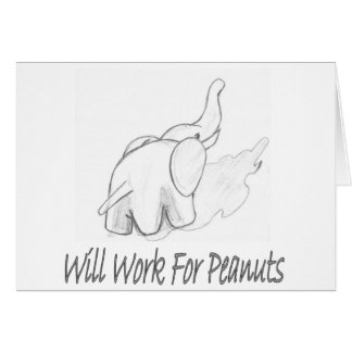 Cartão Trabalhará para amendoins