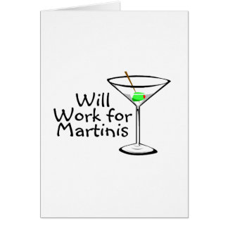 Cartão Trabalhará para Martinis