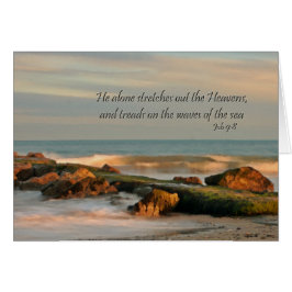 Cartão Trabalho 9:8 Fuga com rochas e ondas