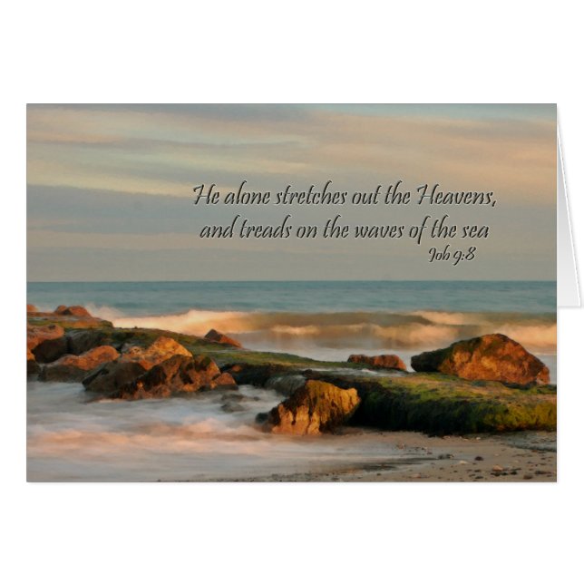 Cartão Trabalho 9:8 Fuga com rochas e ondas (Frente Horizontal)