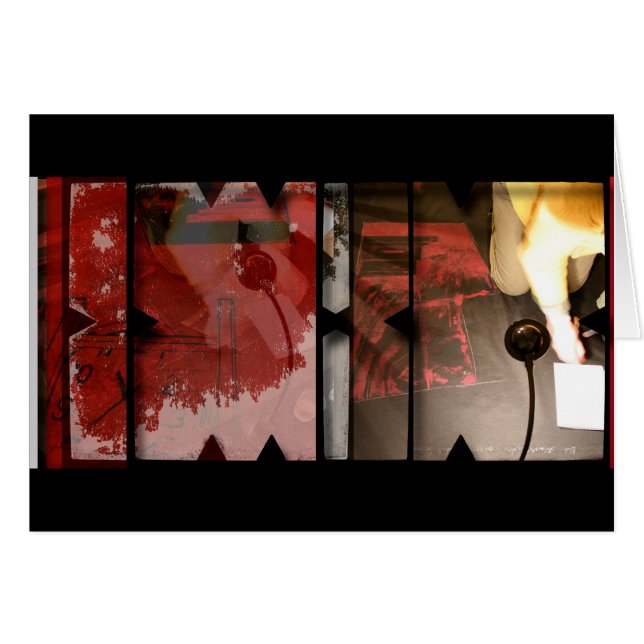 Cartão Trabalho Aberto sobre a Fotocolagem do Open Red 3 (Frente Horizontal)