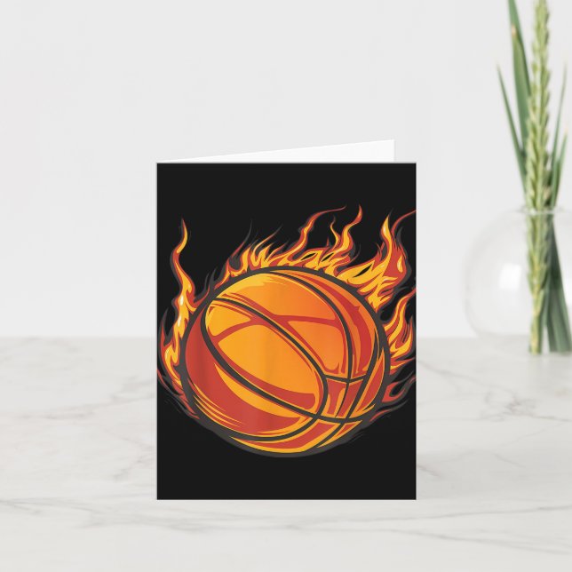 Cartão Trabalho de arte de basquetebol, Lover Flaming Hot (Frente)