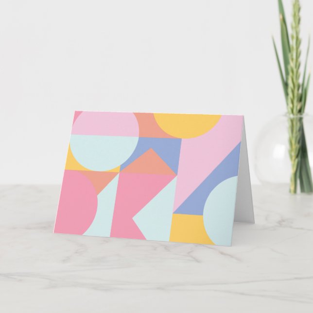 Cartão Trabalho de arte de Colagem de Formas Geométricas  (Frente)