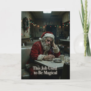 Cartão Trabalho de Papai Noel Sarcástico Costumava Ser Má