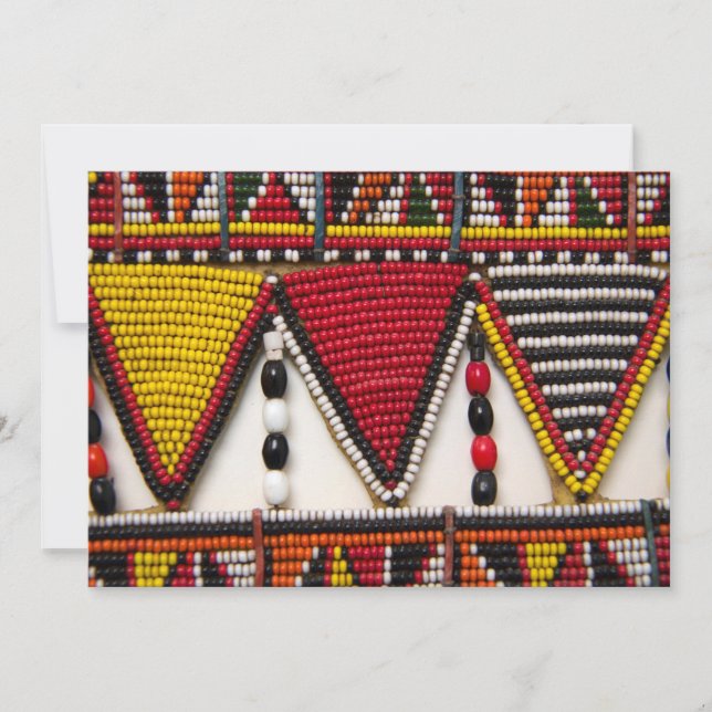 Cartão Trabalho Maasai Tribal com Contas (Frente)