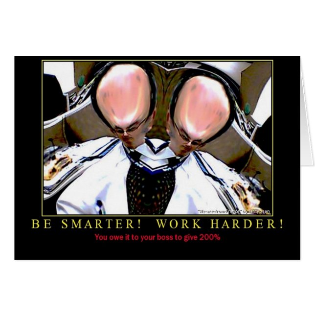 Cartão Trabalho mais duramente (Frente Horizontal)