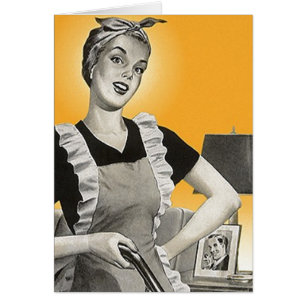 Cartão Trabalhos domésticos retros dos jardineiro dos