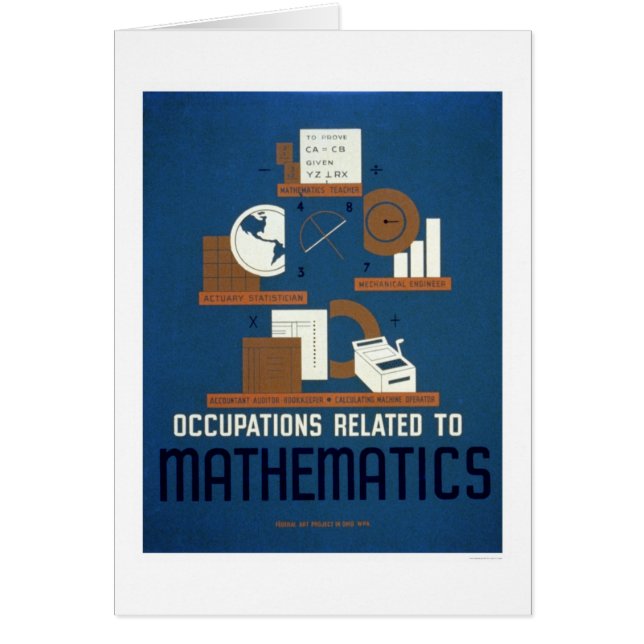 Cartão Trabalhos na matemática WPA 1937 (Frente)
