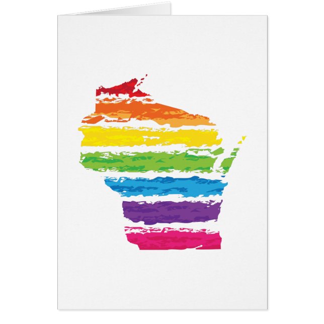 Cartão traçados coloridos do Wisconsin (Frente)