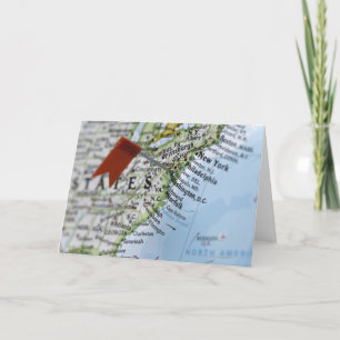 Cartão Trace o pino colocado em Washington, C.C. no mapa,