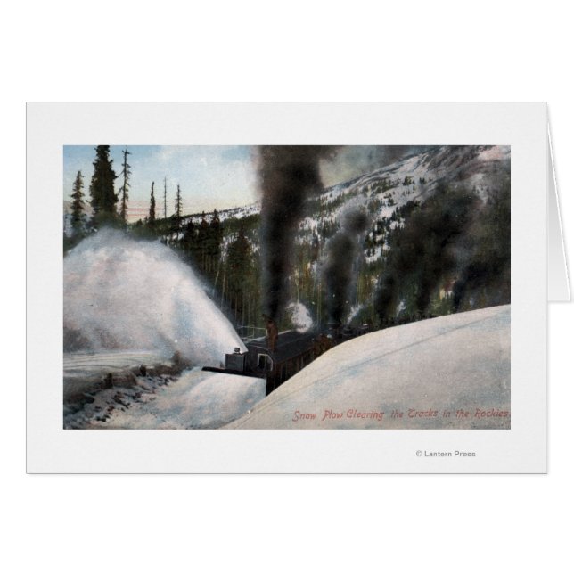 Cartão Traços de Limpeza da Estrada-de-Neve em Rocky (Frente Horizontal)