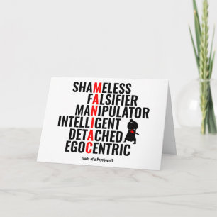 Cartão Traços de um Psicopata