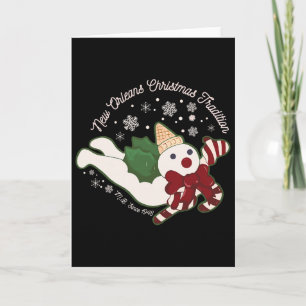 Cartão Tradição de Natal de Nova Orleans Mr Bingle Boneco
