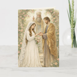 Cartão Traditional Catholic Betrothal Mary Joseph
