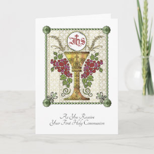 Cartão Traditional Catholic First Holy Communion Prayer