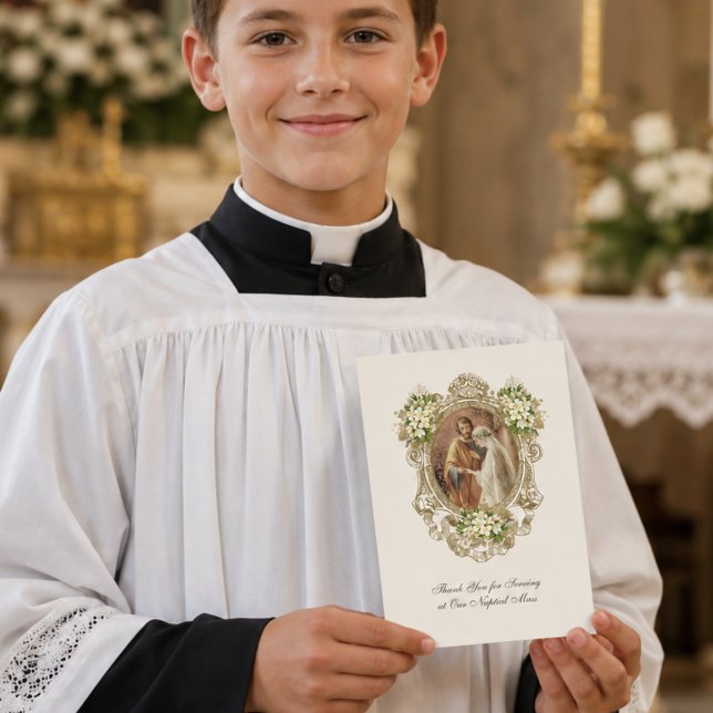 Cartão Traditional Catholic Wedding Altar Server (Criador carregado)