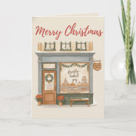 Cartão Traditional Merry Christmas Bakery Card Freshly